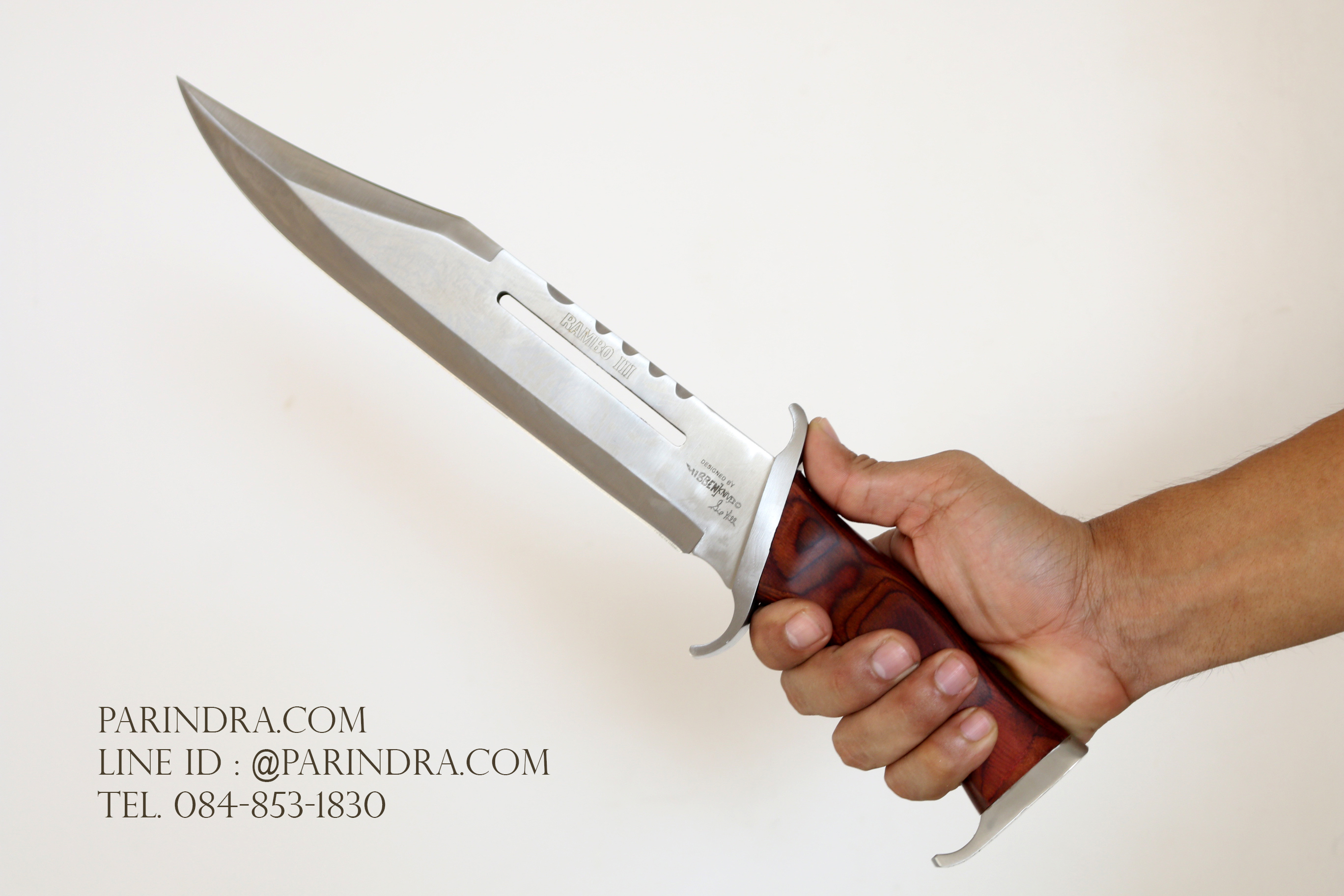 มีดเดินป่าใบตาย RAMBO llI แรมโบ้ 3 First Blood สุดโหด (สีเงิน)