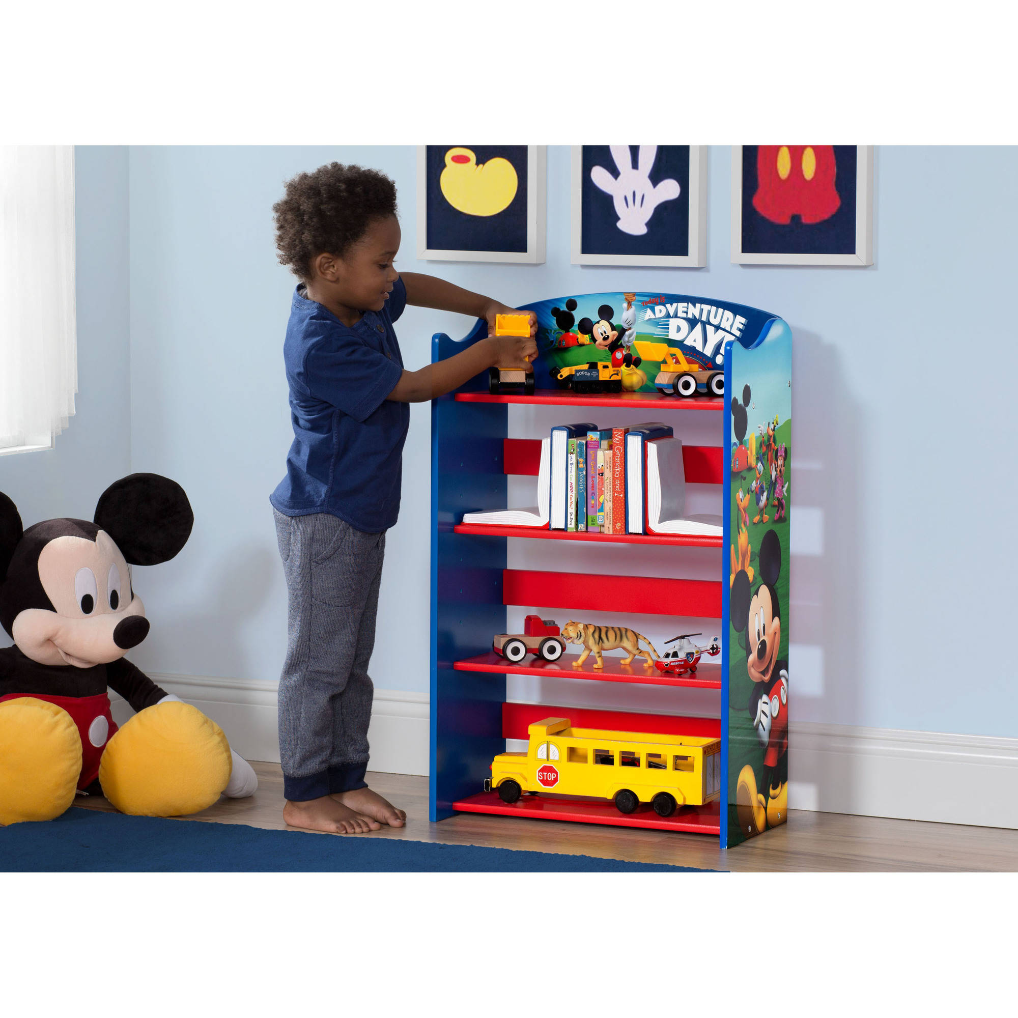 Disney Mickey Mouse Bookshelf ชั้นวางหนังสือลายมิกกี้เม้าส์ วัสดุทำจากไม้ทั้งชุด ลิขสิทธิ์แท้ นำเข้าจาก USA