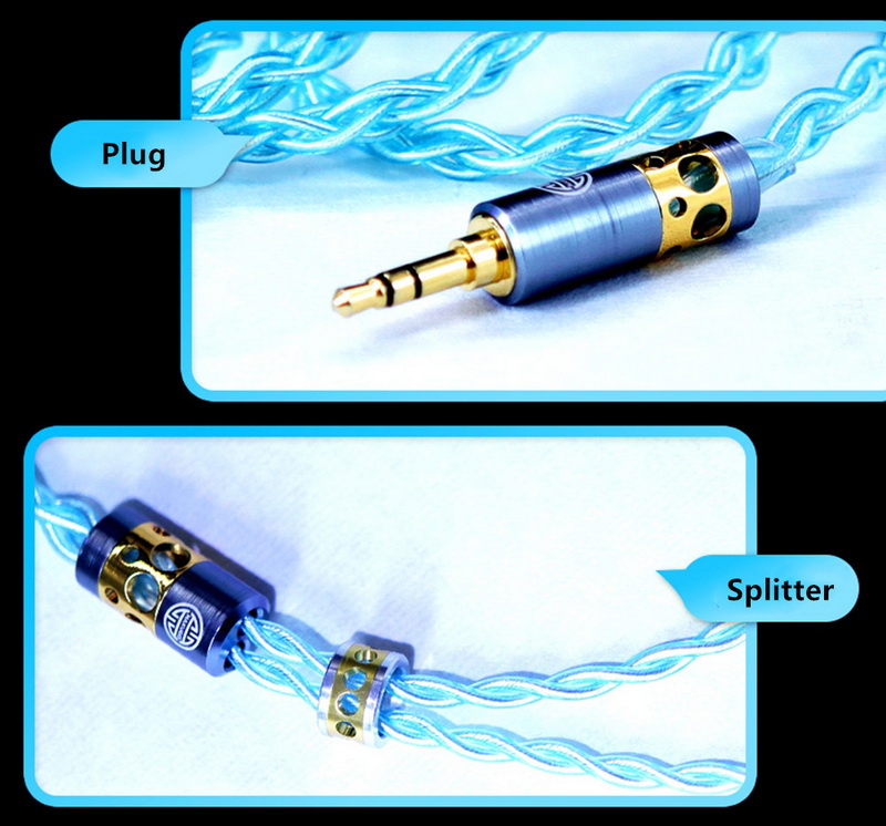 ขาย Hakugei Galaxy สายอัพเกรดหูฟัง Litz 6N OCC ชุบเงิน หุ้มฉนวนใส PE สีฟ้า