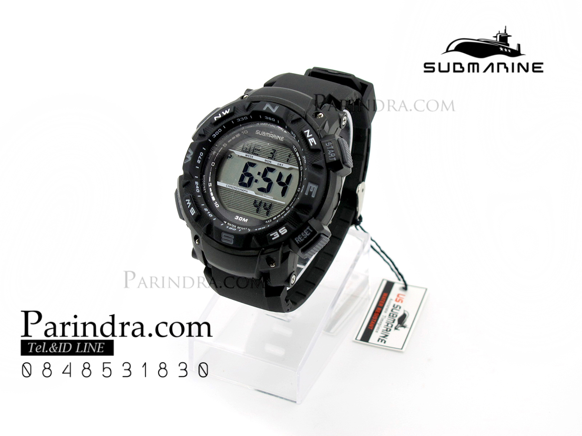 นาฬิกา US submarine รุ่น TP1326M สีดำ พื้นหลังเทา