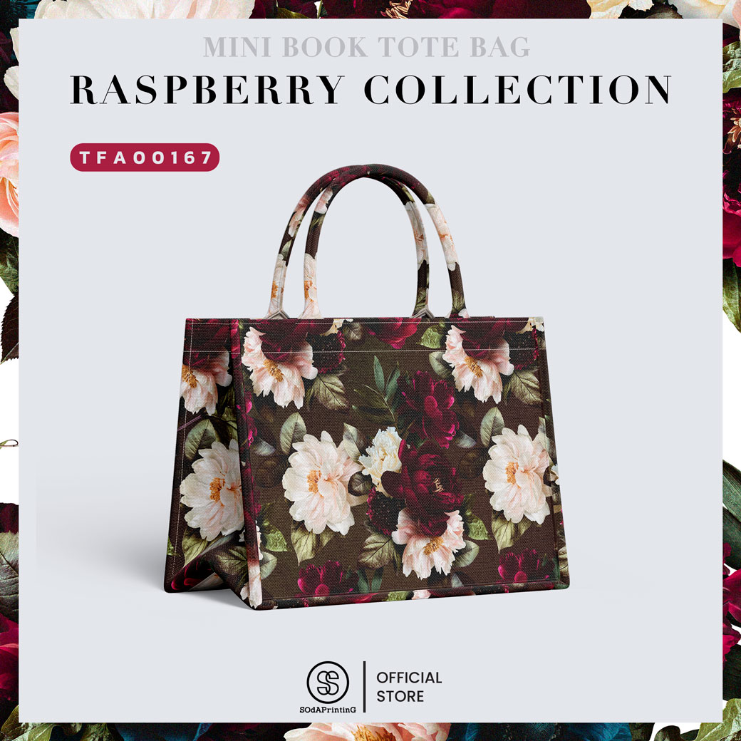 กระเป๋า Mini Book tote bag Raspberry Collection #ไม่ใส่ชื่อ รหัส TFA00167-TFA00168 #SOdAPrintinG