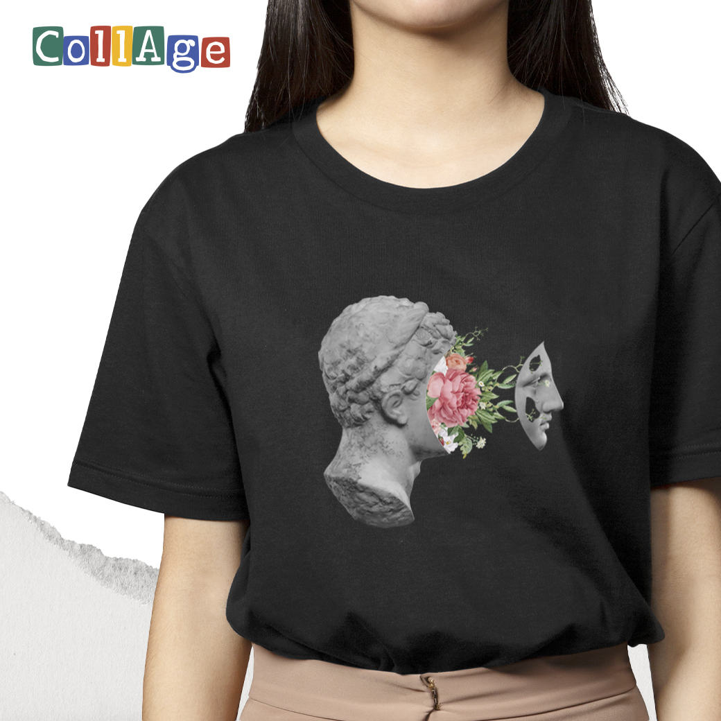 เสื้อยืดพิมพ์ลาย Collage Brooke I รหัส CEA00444 สีดำ #เสื้อยืด #Collage