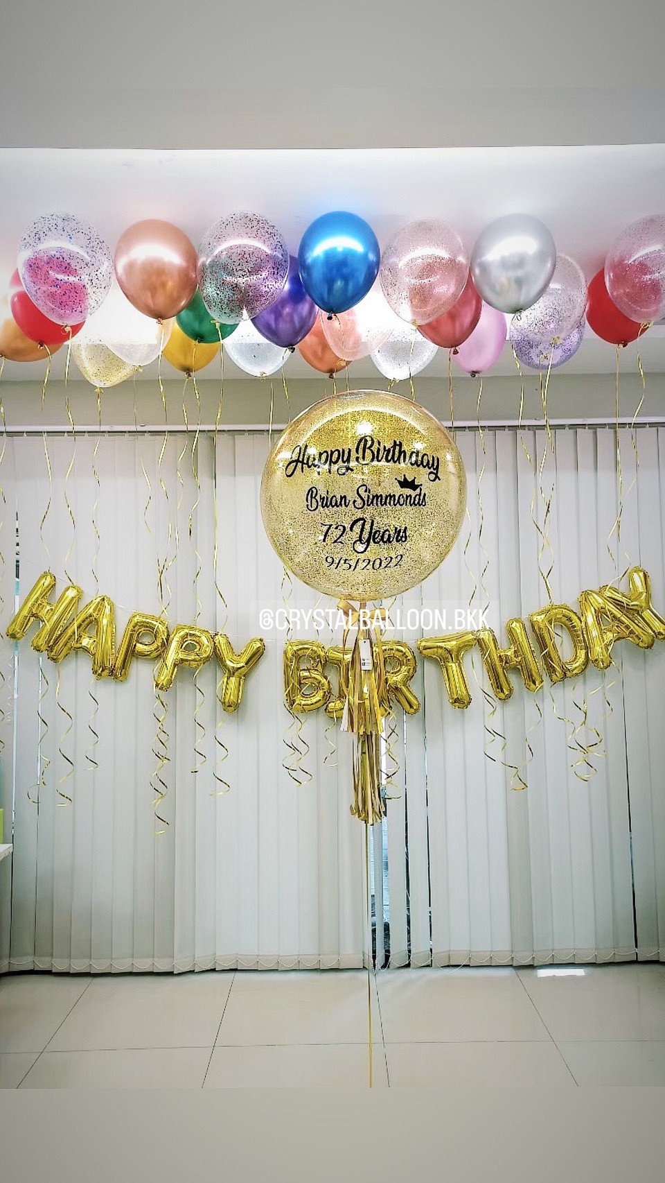 ลูกโป่ง วันเกิด Bubble ขนาด 24" พร้อมตกแต่ง ลูกโป่งลอยฝ้า 23 ลูก,ป้ายฟอยล์ Happy Birthday สามารถเปลี่ยนสีลูกโป่ง/เปลี่ยนข้อความ/เปลี่ยนขนาดได้