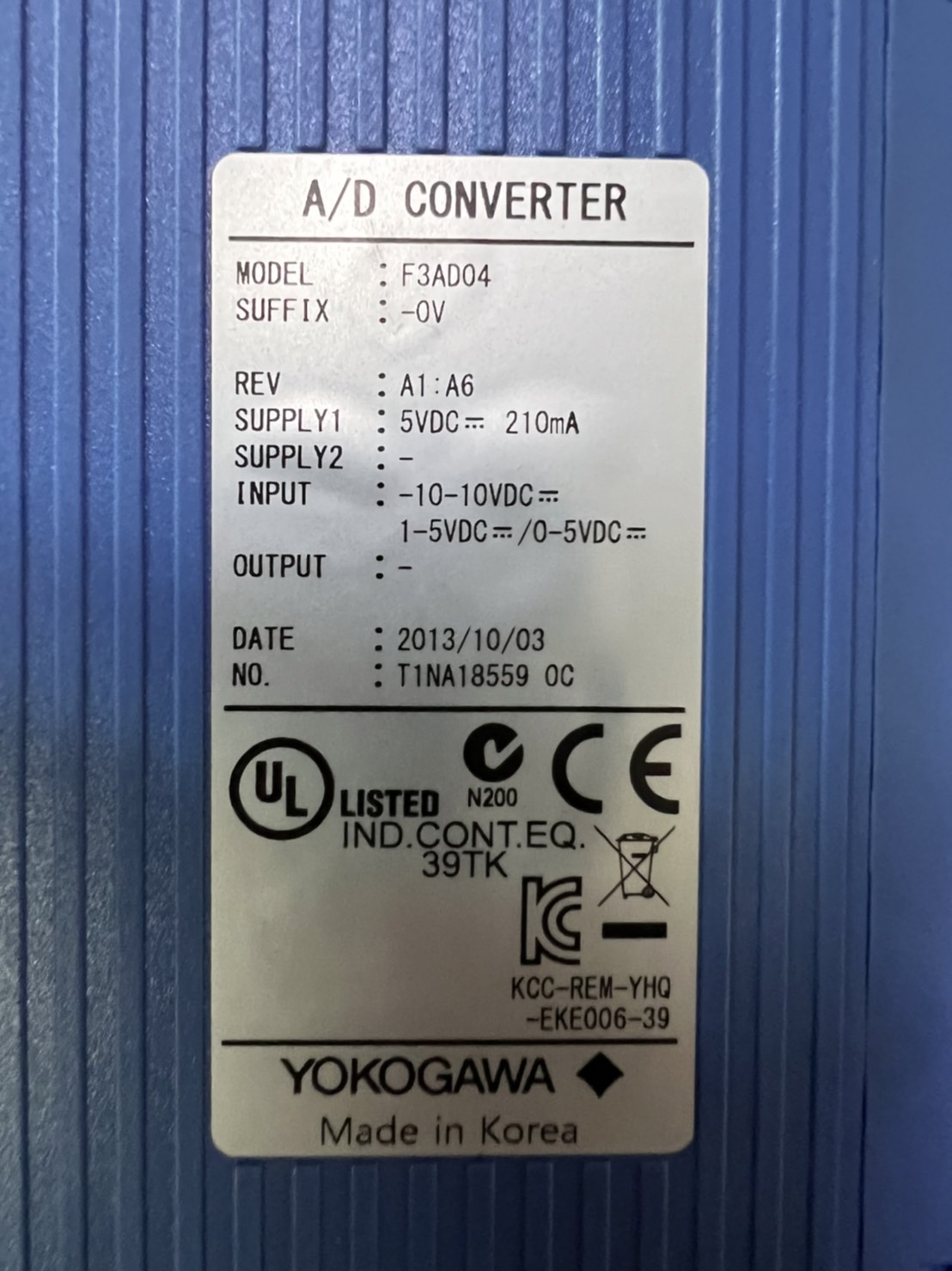 F3AD04-0V PLC " YOKOGAWA "
