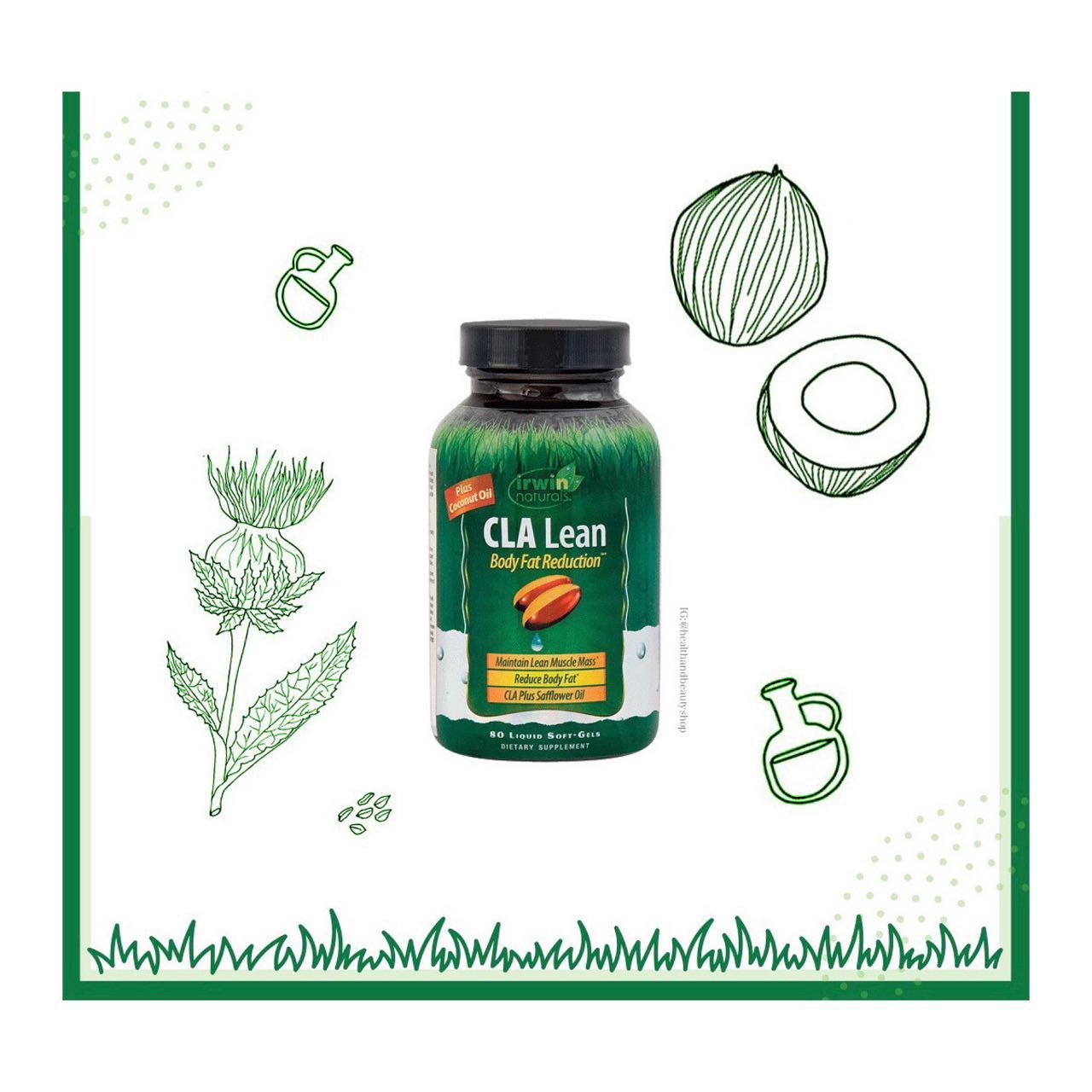 # กระชับ สัดส่วน # Irwin Naturals, C.L.A. Lean, Body Fat Reduction, 80 Liquid Soft-Gels