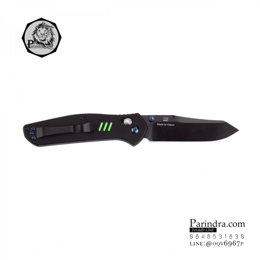 มีดพับ Ganzo รุ่น KNIFE FIREBIRD F7563 BK ด้ามสีดำใบมีดำ ของแท้ 100%