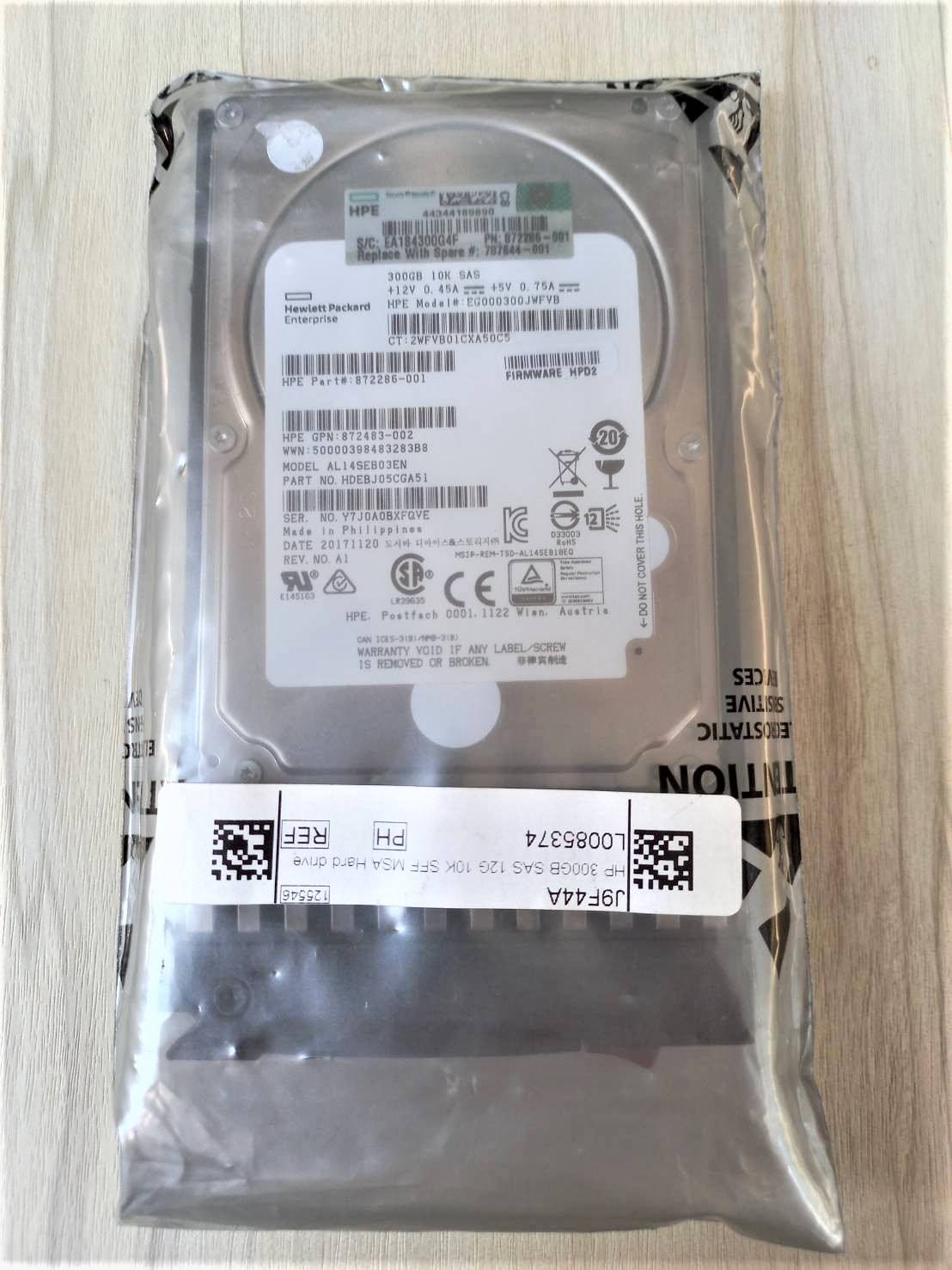 J9F44A 787644-001 J9F44A HP MSA2 300-GB 12G 10K 2.5 DP ENT SAS.