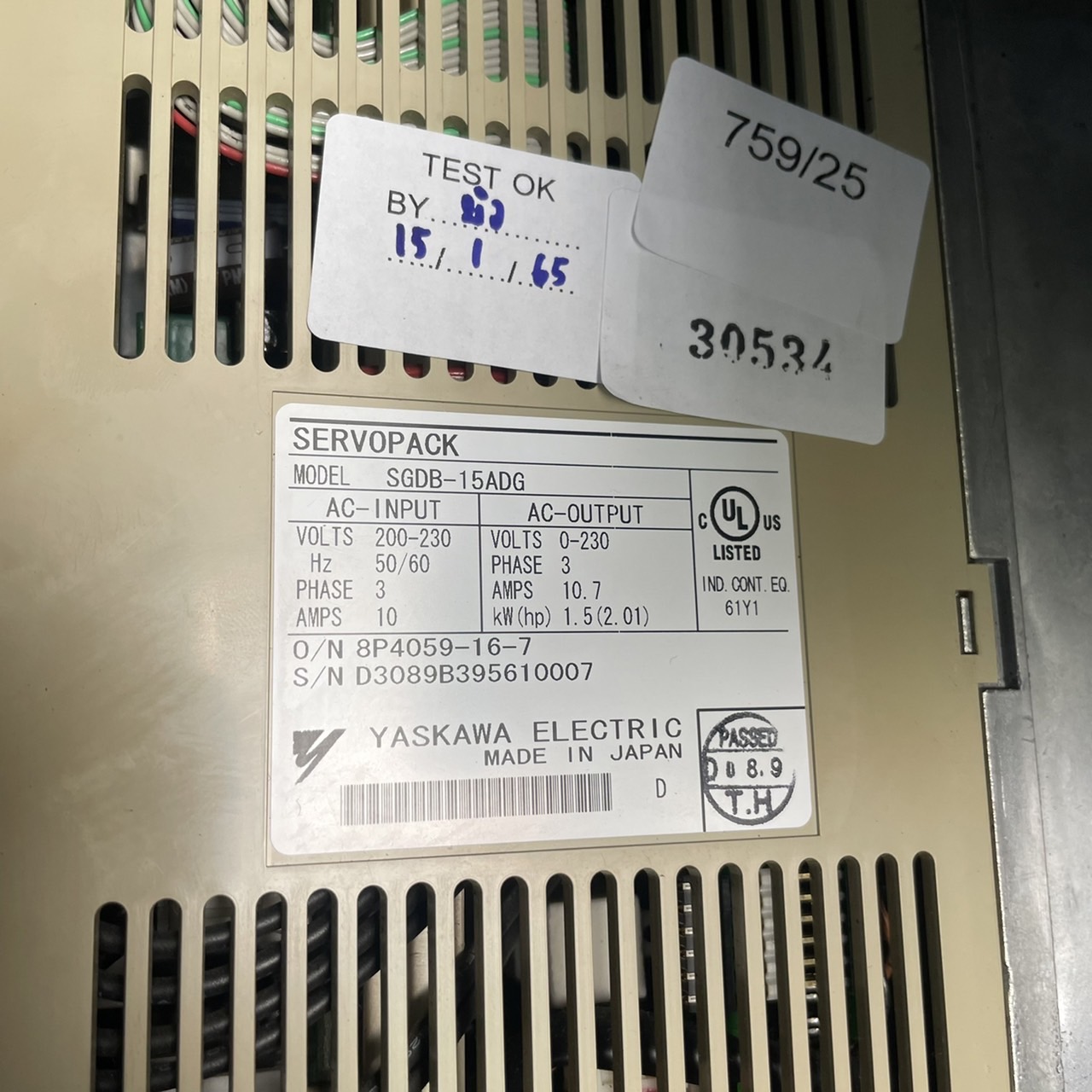 SGDB-15ADG SERVO DRIVE " YASKAWA "