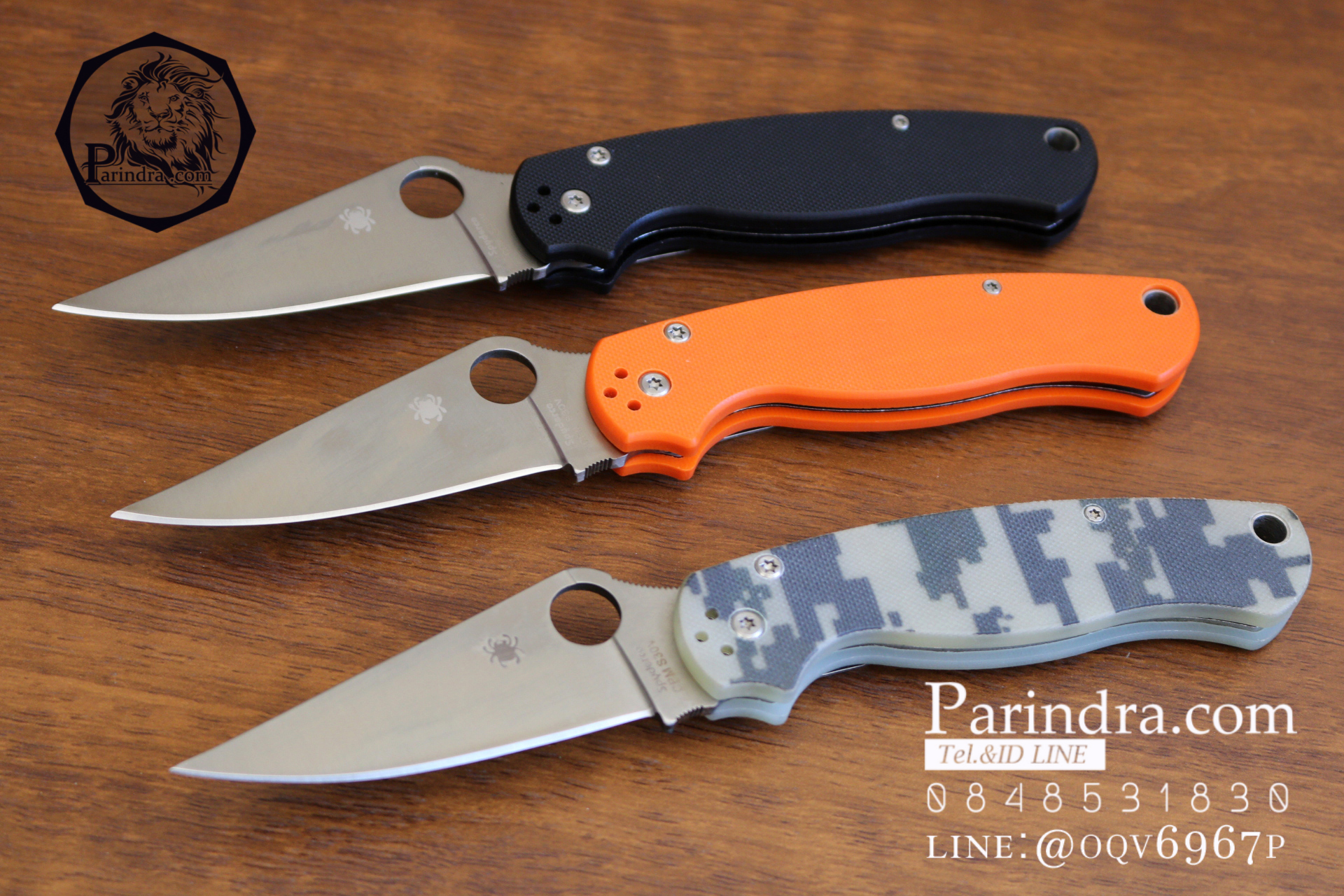 มีดพับ Spyderco รุ่น Paramilitary 2 ด้าม G10 สีดำสนิท ขนาด 8 นิ้ว (OEM) A++ (FA35)