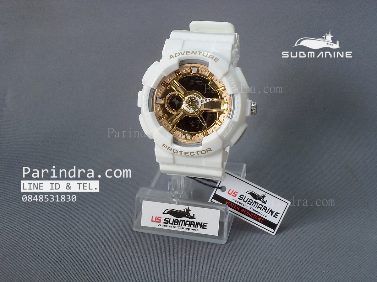 นาฬิกา US submarine Adventure Protector รุ่น TP3163M สีขาวหน้าปัดทอง
