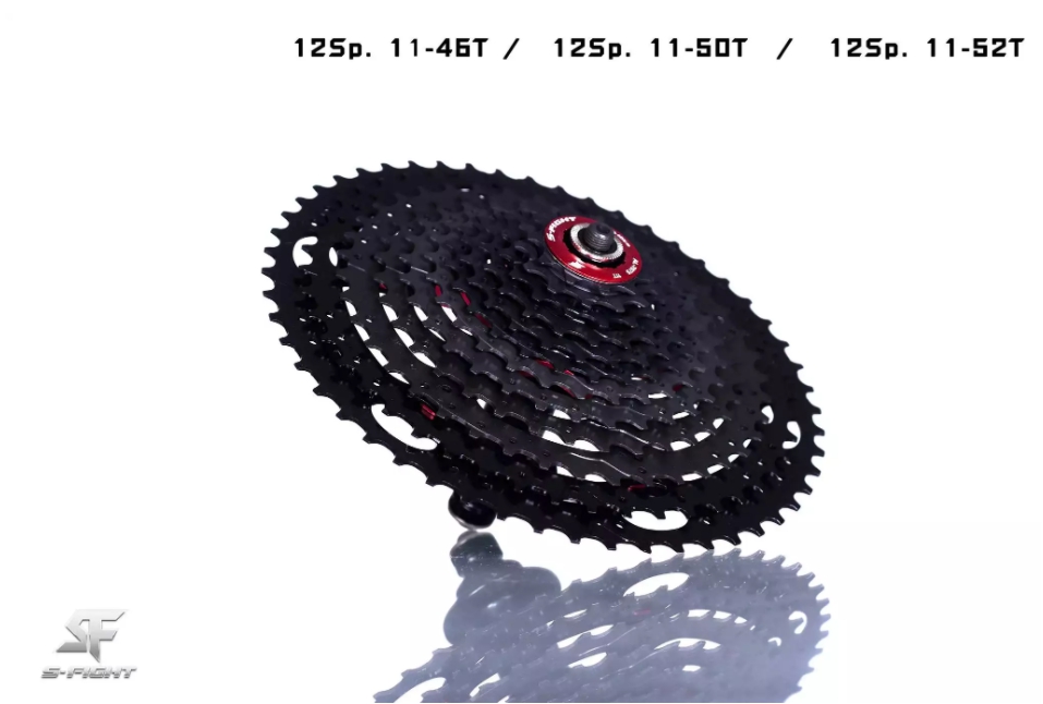 สเตอร์เฟือง S-fight Cassette 12Sp. 11-46 ,11-50 ,11-52T Spider crankset aluminium สีดำ (มีกล่อง)
