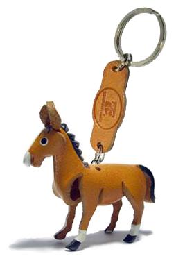 พร้อมส่ง พวงกุญแจหนังแท้ Handmade รูปม้า