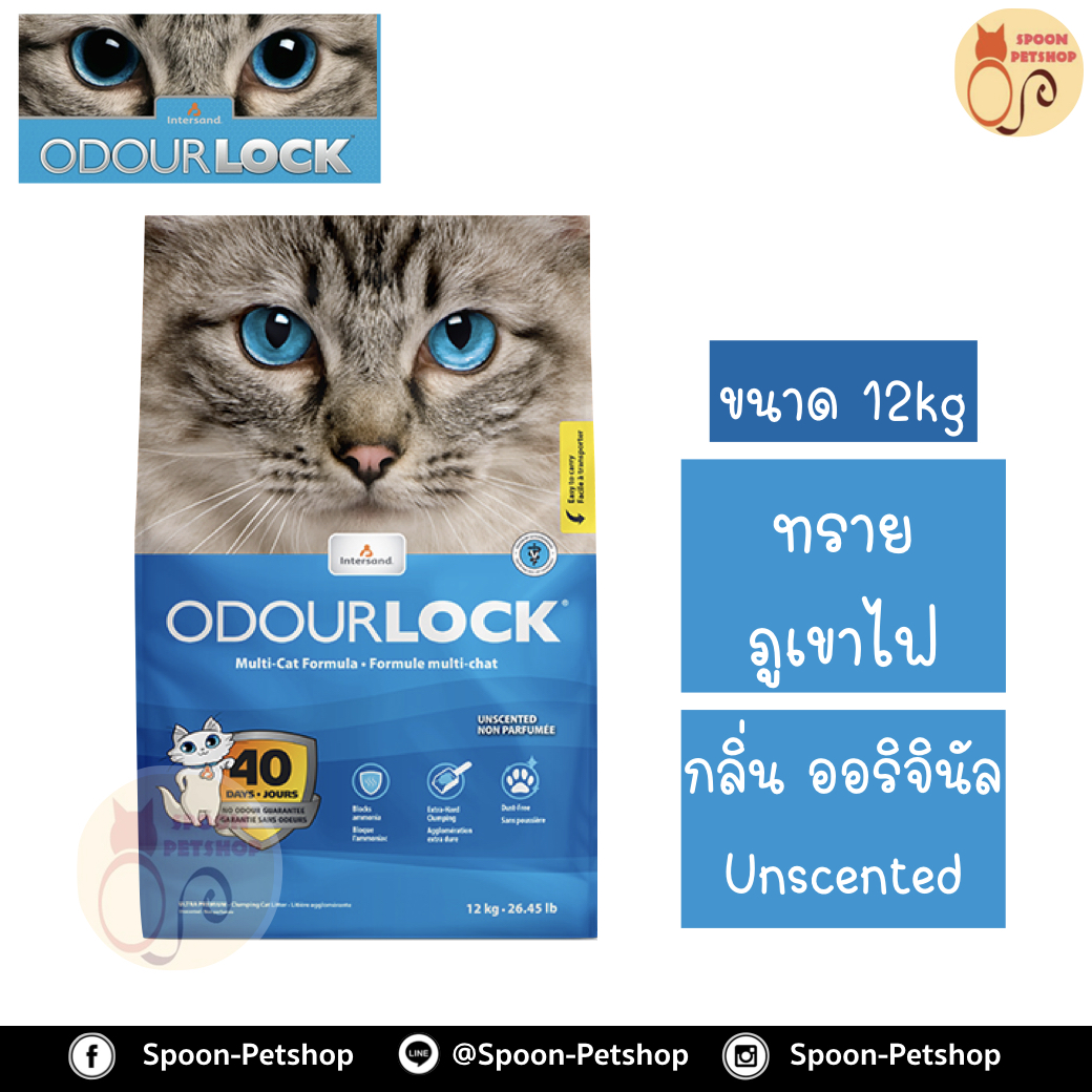 ทรายแมว Odour Lock ทรายภูเขาไฟ กลิ่น ออริจินัล 12kg ประหยัดกว่าทรายเบนโทไนต์ จับตัวเป็นก้อนดี รวดเร็ว และไม่มีฝุ่น