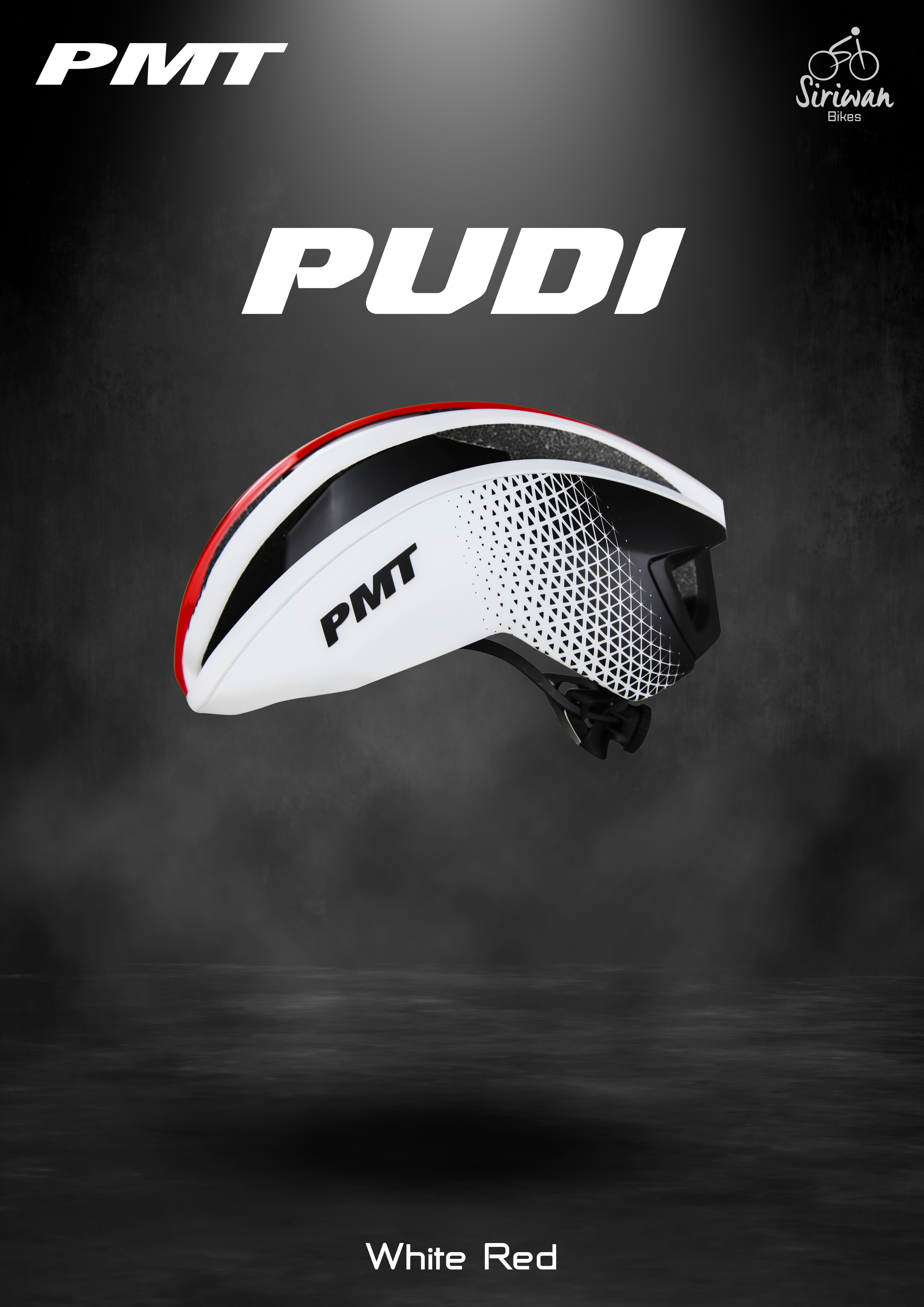 หมวกปั่นจักรยาน PMT รุ่น PUDI หมวกกันน็อคน้ำหนักเบา ระบายอากาศได้ดี M : 54-58cm L : 58-61cm