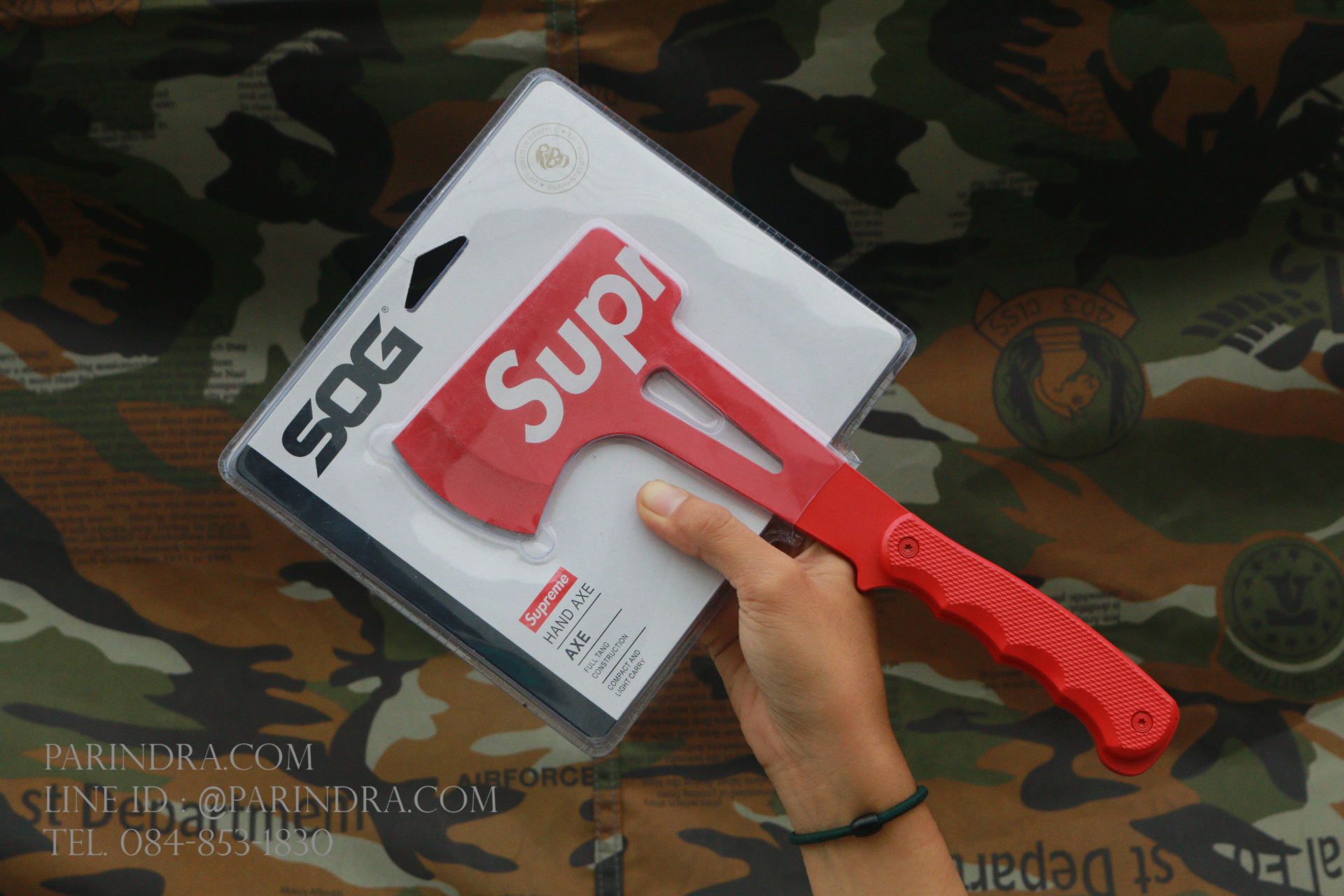 ขวานเดินป่า SOG Supreme Hand Axe สีแดง ทนทาน พวกพาสะดวก OEM