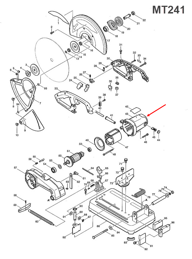เสื้อคอยล์, เสื้อฟิลคอยล์ แท่นตัดไฟเบอร์ มาคเทค Maktec MT241 (แท้) ##