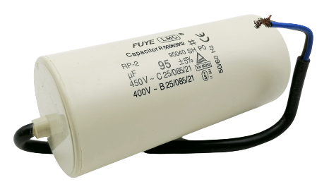 คาปาซิเตอร์ 95uf 450v.(กลม-สายไฟ)