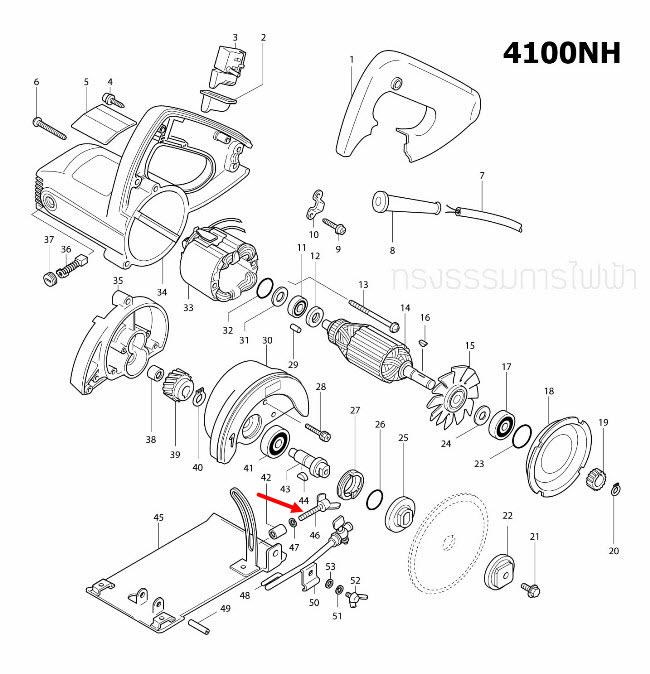 น๊อตหางปลา M6X28 เครื่องตัดคอนกรีต Makita 4100NB [#48], 4100NH [#46] Pn.924341-9 (แท้) ##