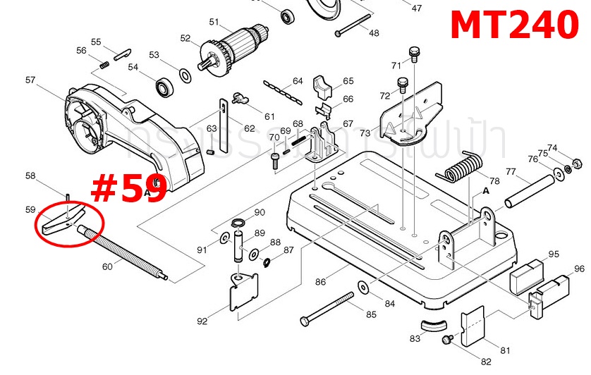 มือจับไขชิ้นงาน Maktec-,มาคเทค MT240, MT241, MT243 [#59] Pn.272027-2 (แท้) ##