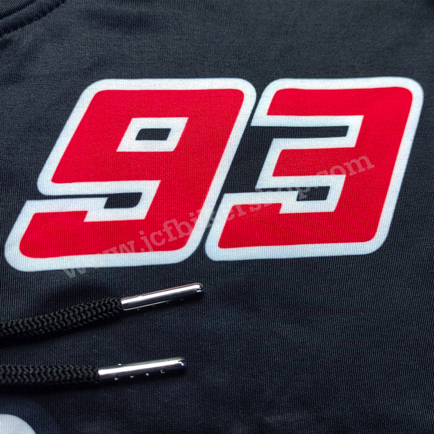 เสื้อฮู้ดมอเตอร์ไซค์ เสื้อฮู้ดบิ๊กไบค์ ผ้าCoolmax แห้งไวสีไม่ซีดไม่ยับ โมโตจีพี Ant93 Marquez BLACK
