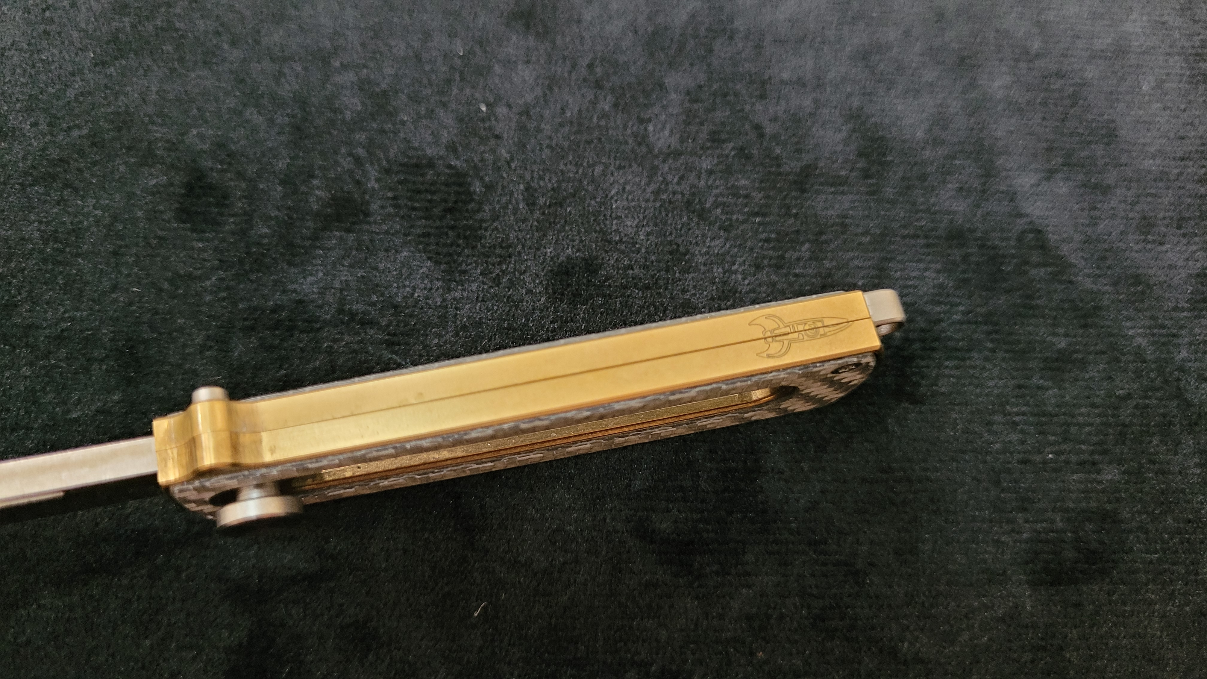 Al Br BarloX with M390 Blade-for a short time Dealer's Cost Silver Carbon Fiber Stonewash Blade