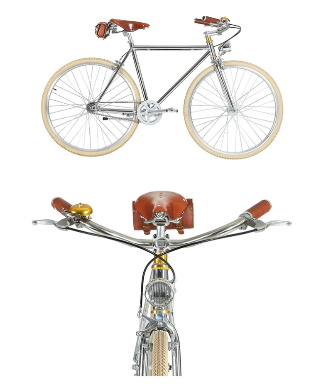 จักรยาน ETALY ET01 รุ่นย้อนยุค ผู้หญิง เกียร์เดี่ยว โครงคาร์บอน สีเงินโครเมียม | น้ำหนักเบา