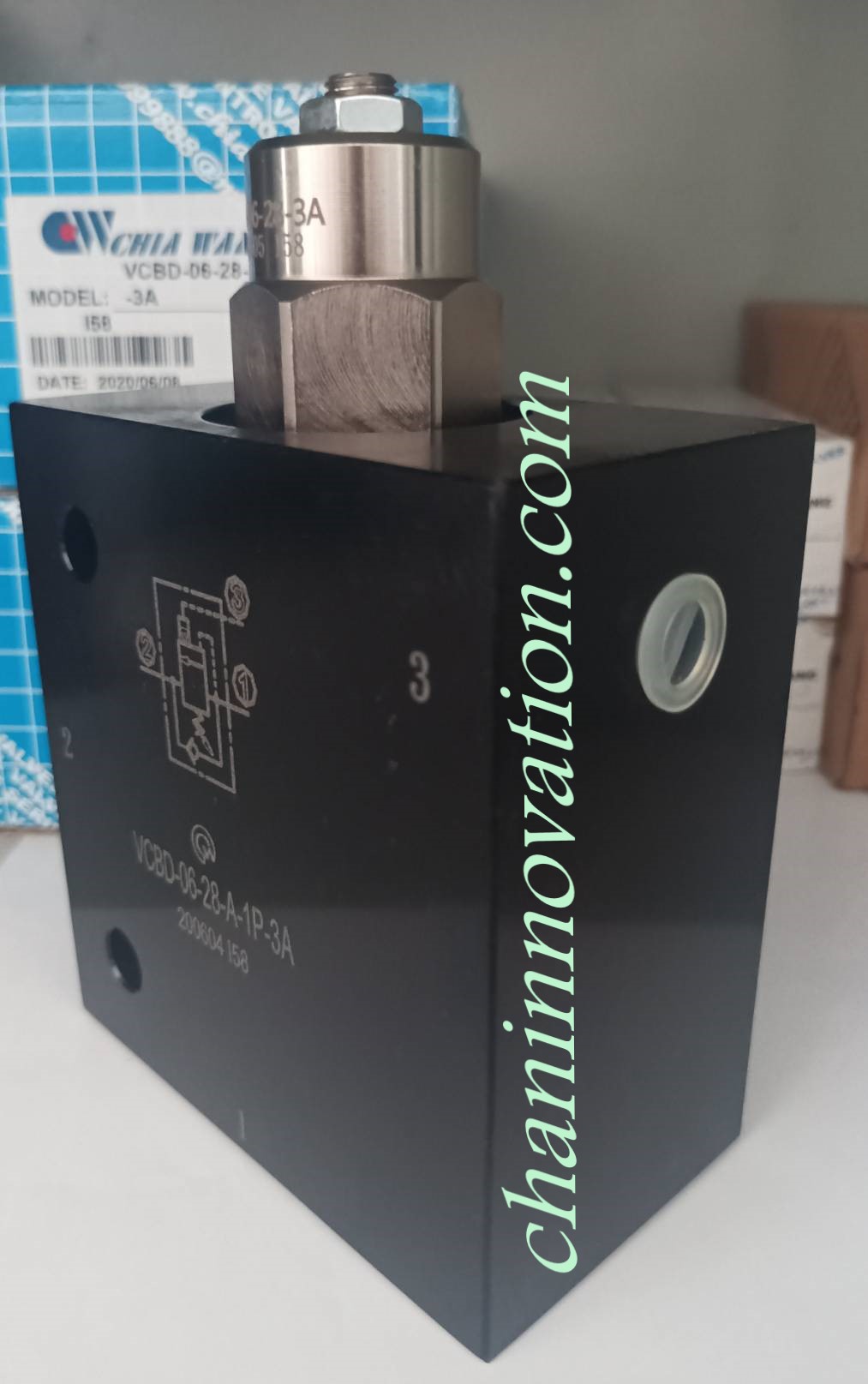 Cartridge Type Counter Balance Valves With Body VCBD-06-28-A-1P-3A วาล์วควบคุมความดันเพื่อปรับสมดุลในวงจรไฮดรอลิค หรือเรียกวาล์วปรับแรงดันที่ให้ความนิ่มนวลเมื่อมีความดันมามากโดยไพลอทจะเป็นตัวปรับสมดุล Overcentre Valves Pilot Assisted Relief With Check