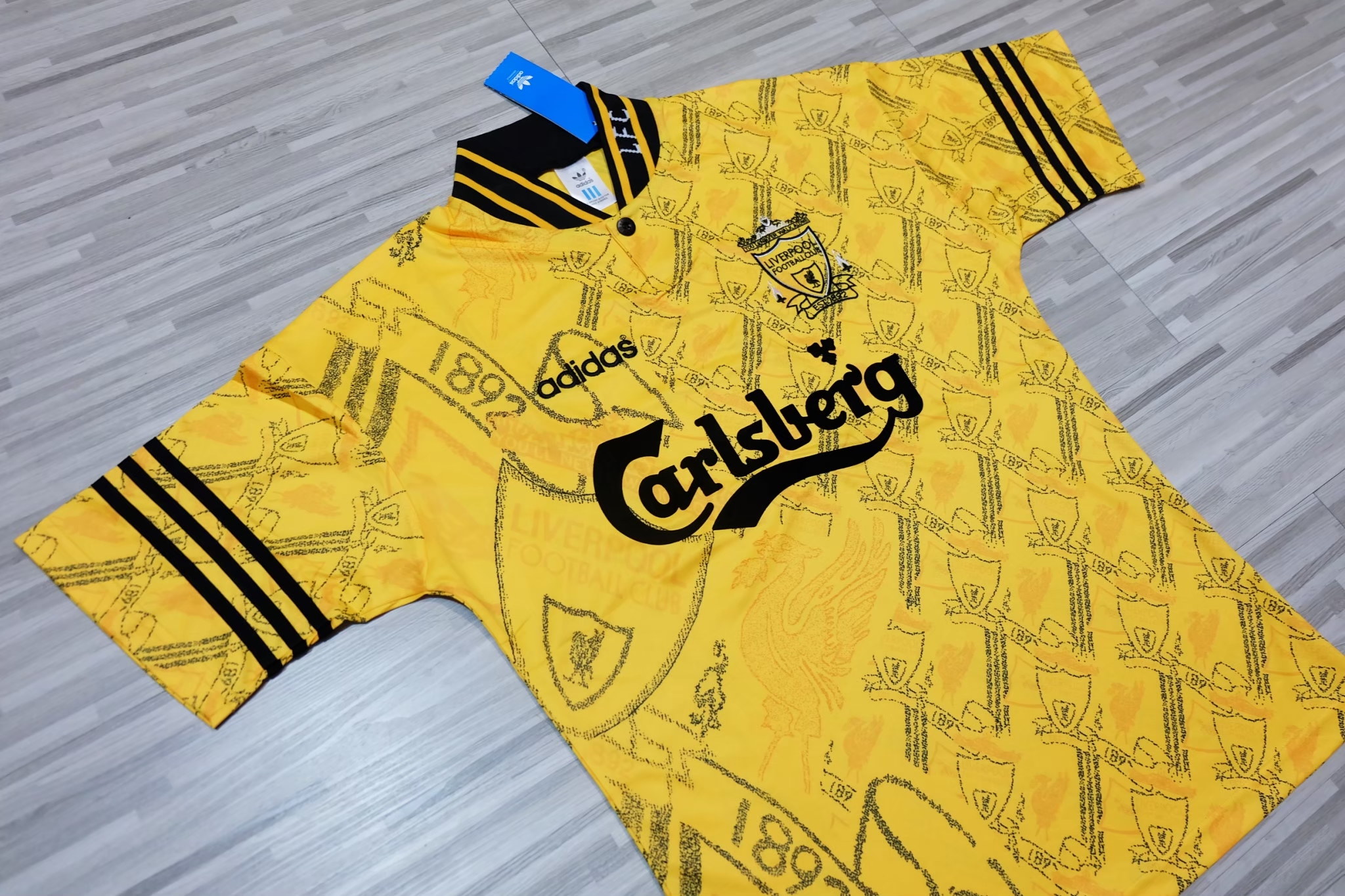 Liverpool 1994/1996 Vintage Jersey เสื้อฟุตบอลลิเวอร์พูลย้อนยุค Carlsberg เสื้อลิเวอร์พูลเหลือง