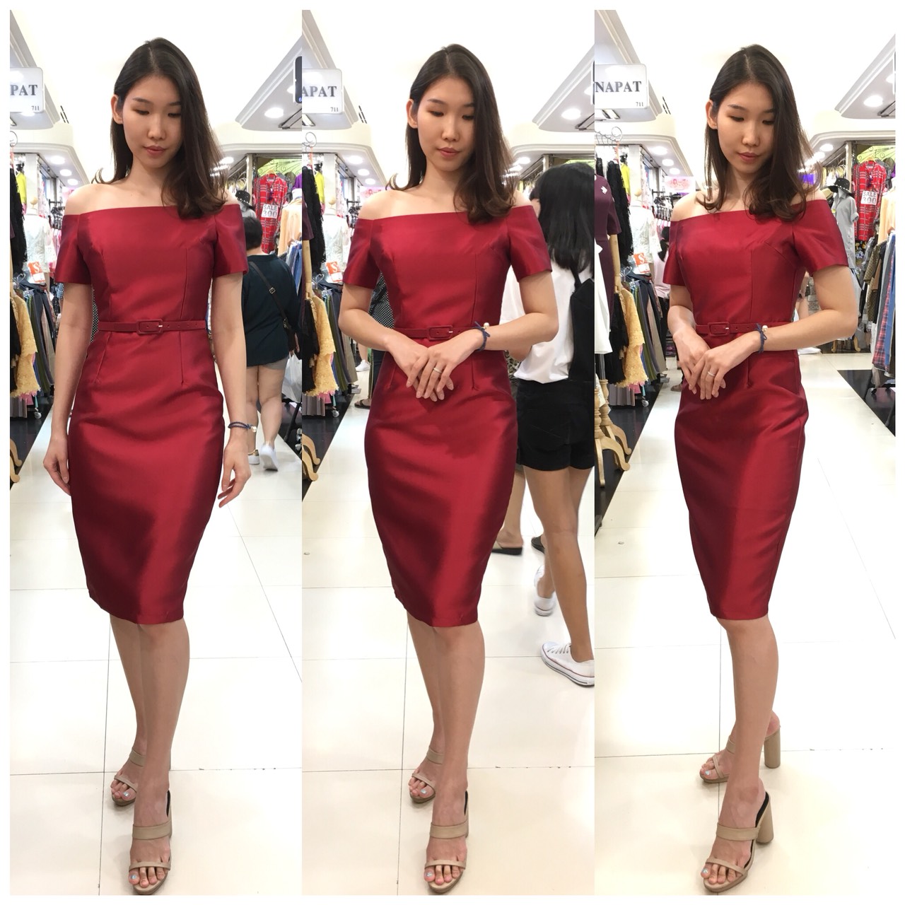 ชุดเพื่อนเจ้าสาว ชุดราตรีสั้น Aster - Off-shoulder top & pencil skirt