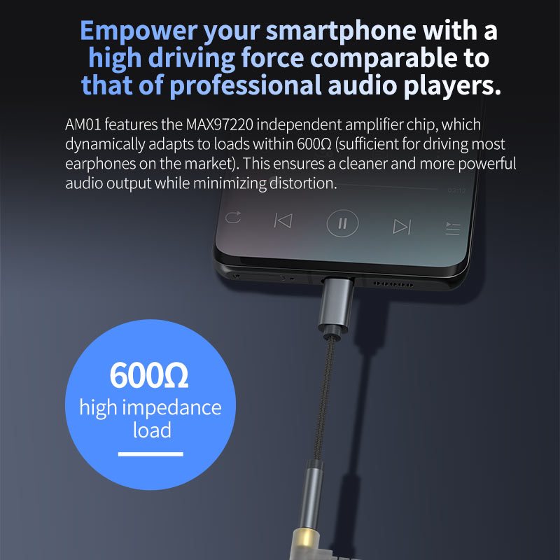 KZ AM01 DAC/AMP หางหนู กำลังขับสูง รองรับ 32bit/384kHz ประกันศูนย์ไทย