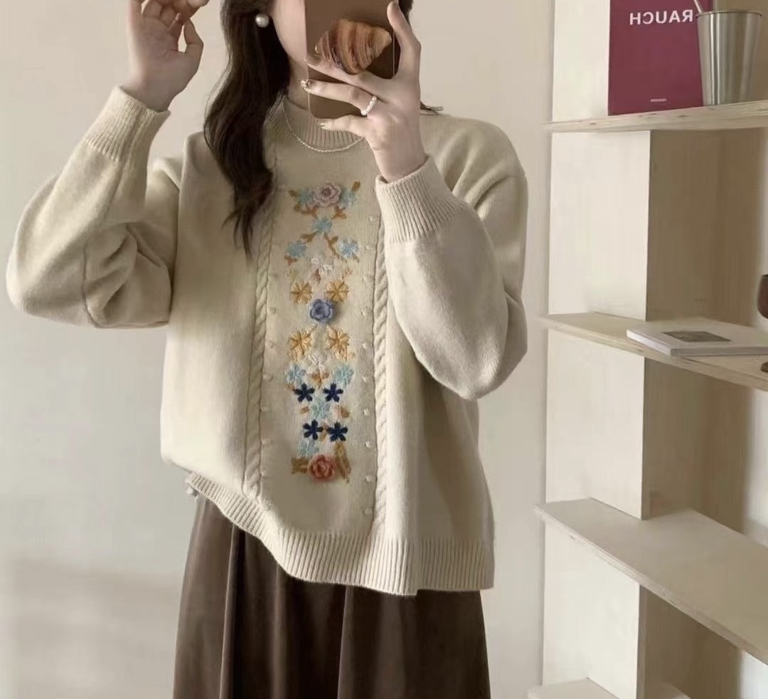 เสื้อไหมพรมกันหนาวลายปัก