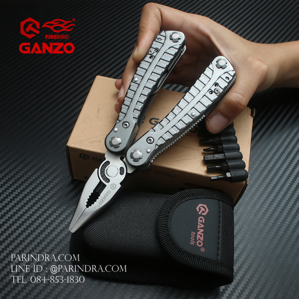 คีมอเนกประสงค์ Multi-Tools Ganzo รุ่น G105 สีเงินไทเทเนี่ยม ของแท้ 100%