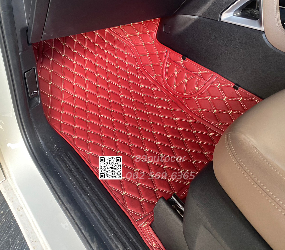 Ford Everest (ฟอร์ด เอเวอเรสต์) 2023 ปูพรมVVIP สีแดงไวน์ด้ายทอง