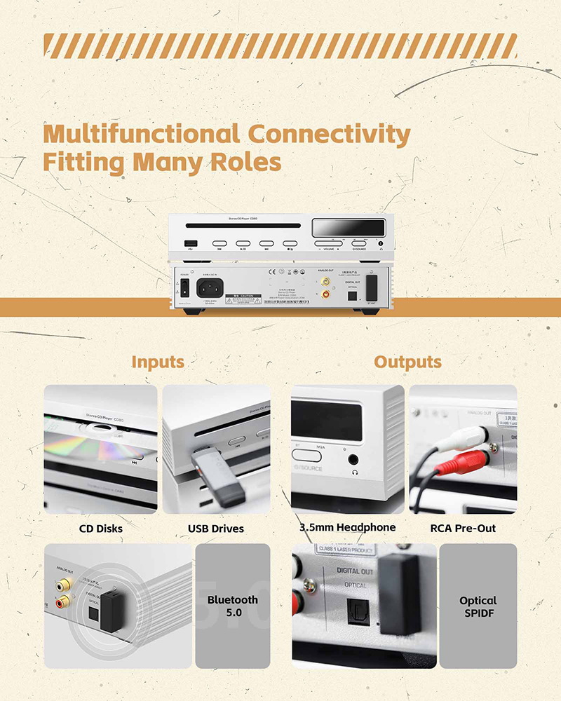 Shanling CD80 เครื่องเล่น CD พร้อม DAC/AMP ในตัวรองรับ MQA, Dual Hi-Res ประกันศูนย์ไทย