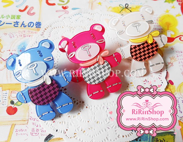 BoBo Collection กิ๊บติดผมตุ๊กตาหมีฝังคริสตัล Swarovski (ขาว)
