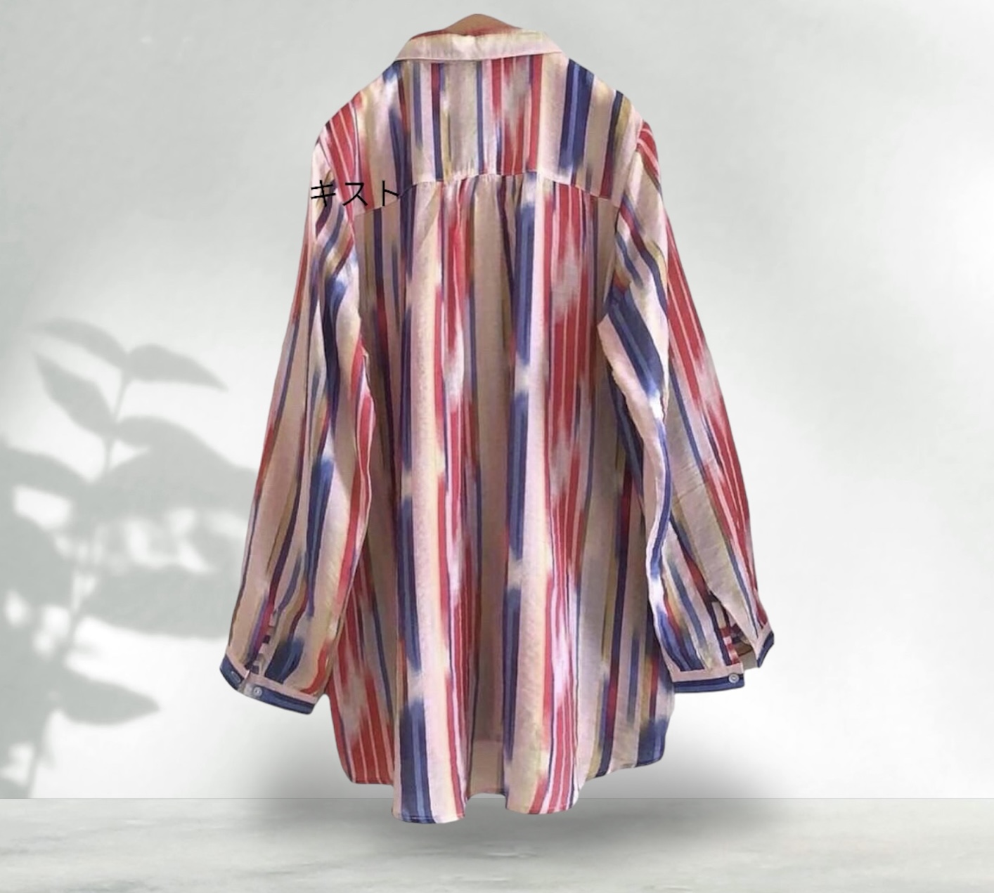 เสื้อผ้าลินินลายทางเนื้อบางนิ่ม