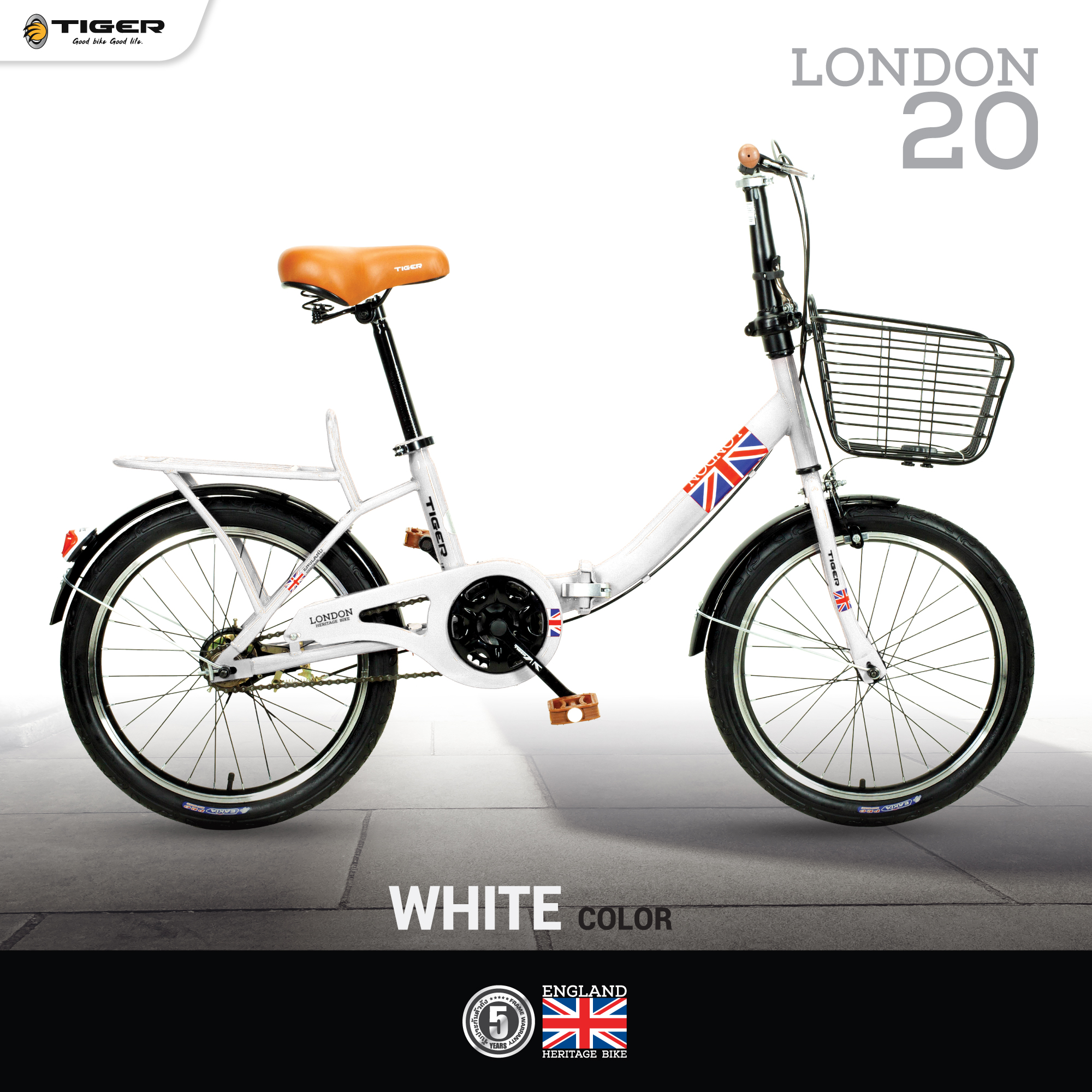 จักรยานพับ TIGER LONDON 20" Single speeds เฟรมเหล็ก, ปี 2021