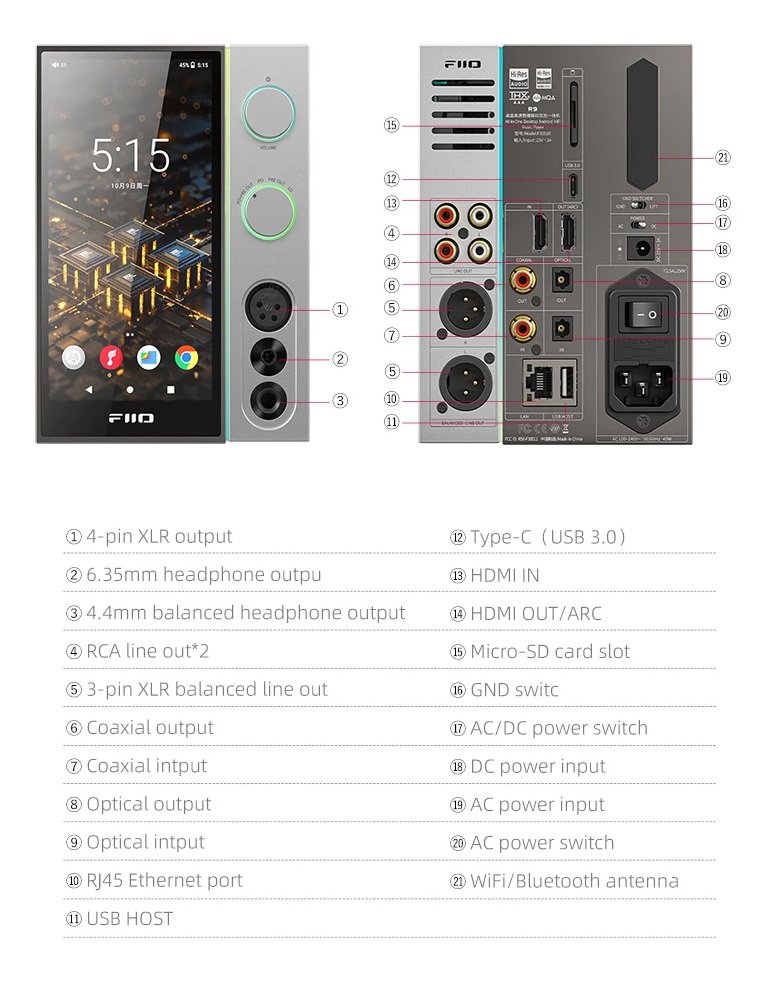 FiiO R9 เครื่องเล่นเพลงสตรีมมิ่งตั้งโต๊ะ DAP+DAC+AMP ครบจบในตัว รองรับ MQA, Roon Ready ประกันศูนย์ไทย
