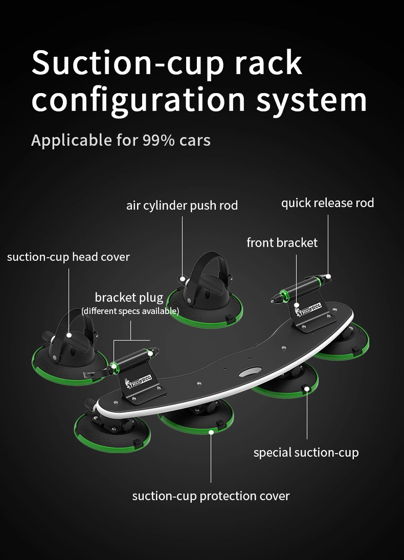 แร็คหลังคาแบบดูด สำหรับบรรทุกจักรยาน แร๊คจักรยาน TreeFrog Bicycle Racks Pro 3, สำหรับจักรยาน 3 คัน, มาตรฐาน CE+TUV