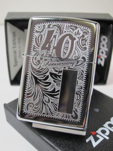 ไฟแช็ค Zippo แท้ ครบรอบ 40 ปี Venetian " Zippo 28789 Venetian Design, 40th Anniversary " แท้นำเข้า 100%