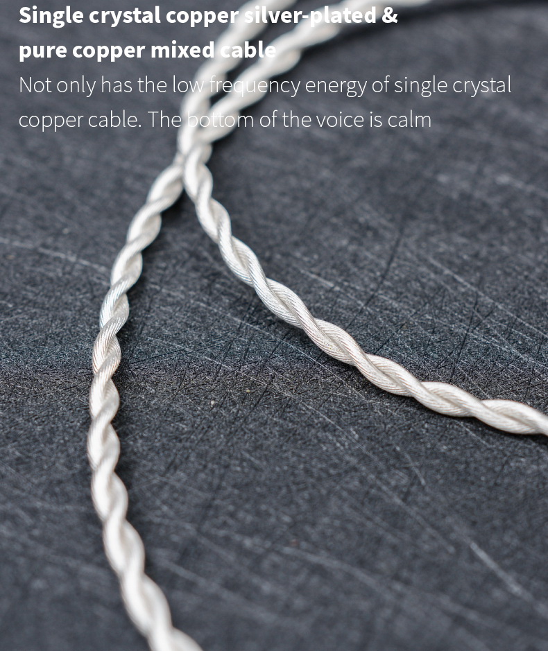 ขาย BGVP F3 สายหูฟัง 6N OCC ชุบเงินถัก ถอดเปลี่ยนหัวแจ๊คได้