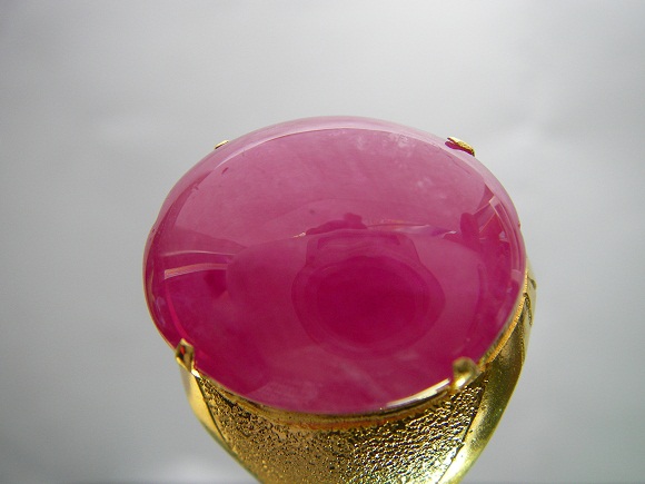 ทับทิมพม่า กิมบ่เซี้ยง สตาร์ชัด 6 ขา สีแดงชมพู เนื้อในธรรมชาติ ขนาด 10x12x6.8 mm. นน.7.7 ct.