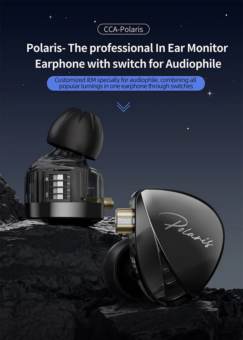 CCA Polaris หูฟัง IEMs ระดับมืออาชีพ พร้อมสวิตซ์ปรับแต่งโทนเสียง ประกันศูนย์ไทย