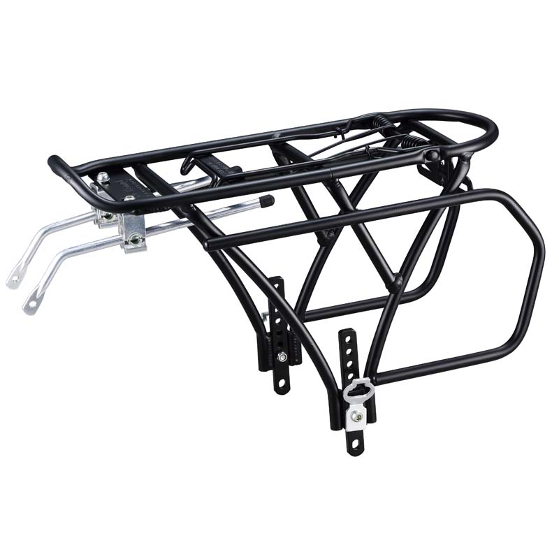 OSTAND ตะแกรงท้ายอัลลอย สำหรับรถพับ ล้อ 16-20" สีดำ ปรับขาได้ (#CD-15b) O-STAND
