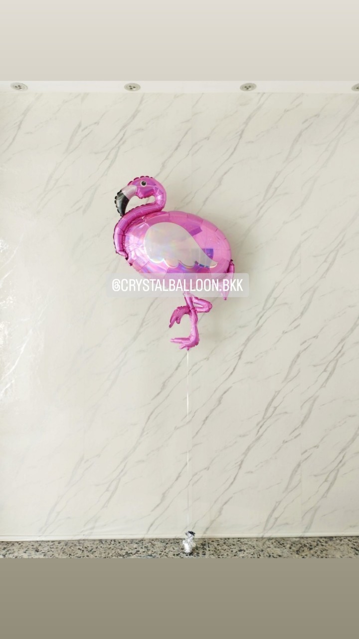 ลูกโป่ง วันเกิดเด็ก ฟอยล์ Pink Flamingos พร้อมตกแต่ง สามารถเปลี่ยนฟอยล์ตกแต่งได้