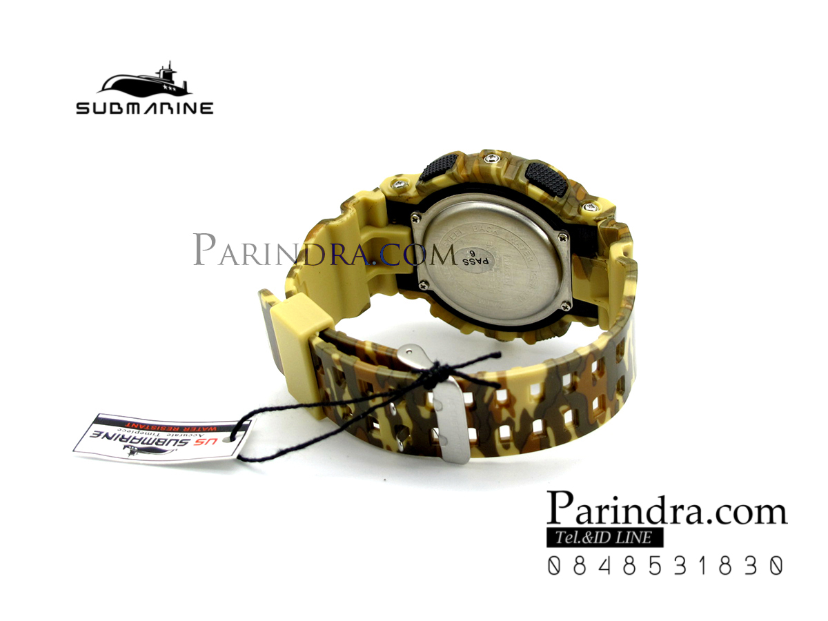 นาฬิกา US submarine รุ่น TP3176M (Military) สีลายพรางทหารสีน้ำตาล หน้าปัดพื้นเขียว