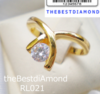 RL021 แหวนเพชรเม็ดเดียว แบบหนีบ น่ารัก เรียบ หรู แต่ดูดี ใส่ติดนิ้วได้ทุกโอกาส เพชรCZ ขนาด 40 ตัง 4.8 มม เพชรวิ๊งๆๆ