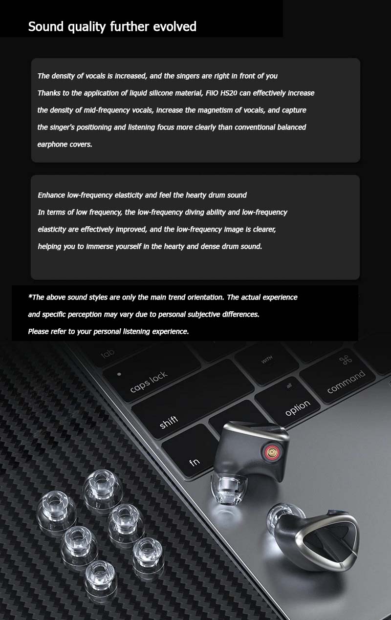 FiiO HS20 สุดยอดจุกหูฟังซิลิโคนเหลว ฟู้ดเกรด ใส่สบาย เพิ่มความละเอียดเสียง 3 คู่ S/M/L