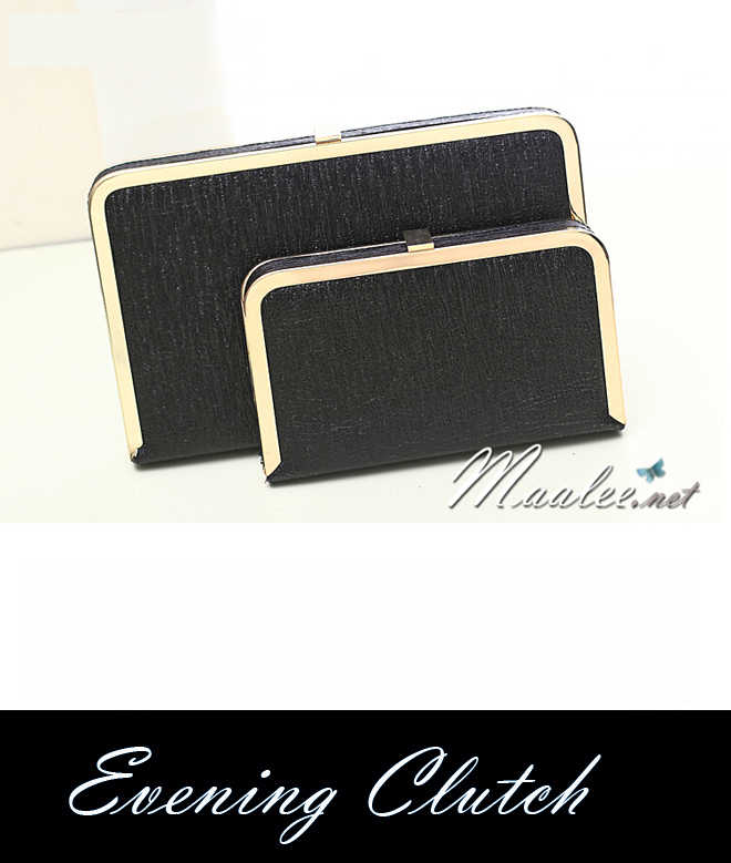 พร้อมส่ง Evening Clutch กระเป๋าออกงาน สีดำ ทรงสีเหลี่ยม พร้อมสายสะพาย ขนาด S