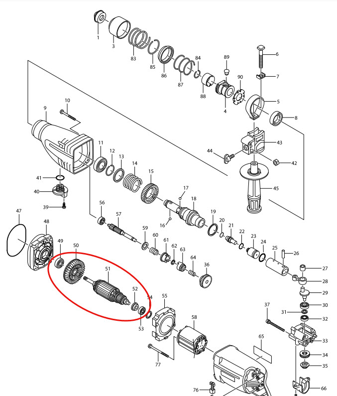 ทุ่น สว่านโรตารี่ มากีต้า Makita HR2410 (แท้) ##